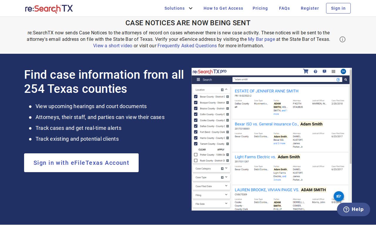 re SearchTX limitation for Hamilton County criminal court cases