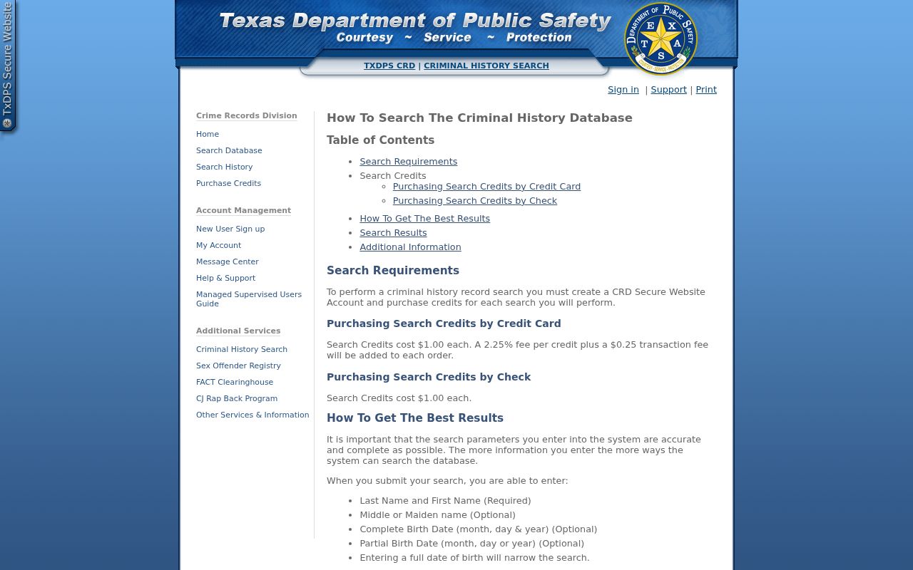 Hamilton County criminal history and Texas DPS record access