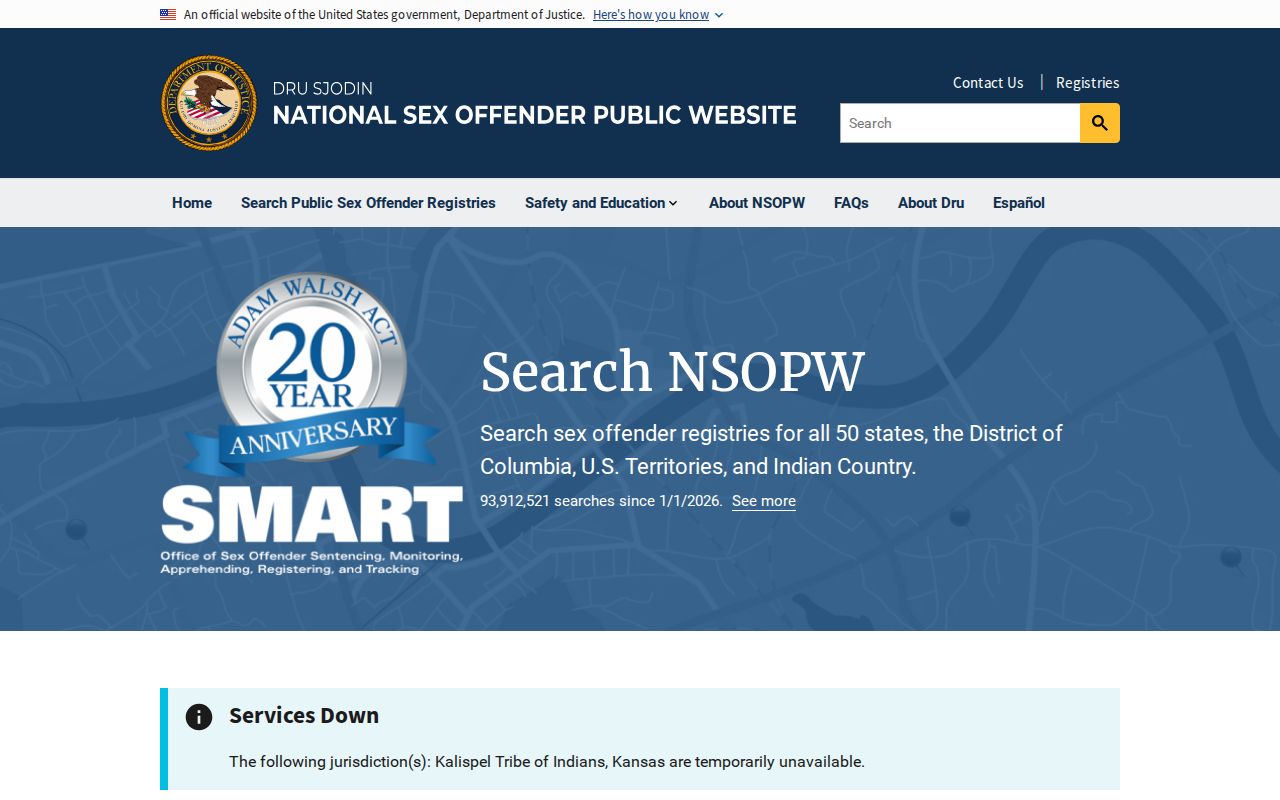 NSOPW national search beyond Hamilton County sex offender records
