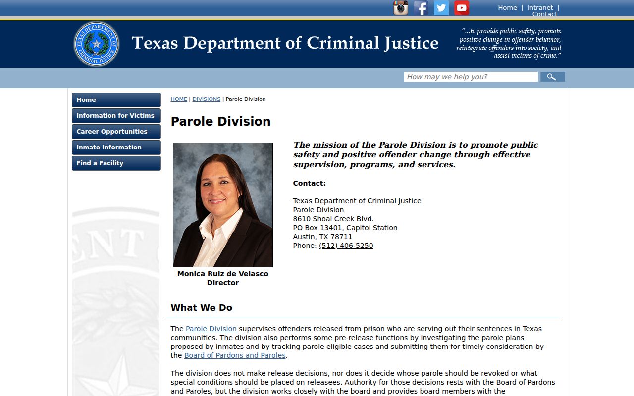 Texas parole source related to Hico criminal history records